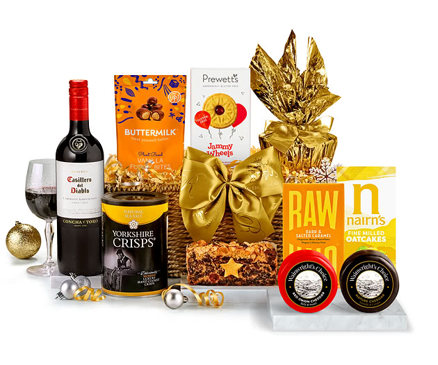 Cirencester Luxury Hamper With Red Wine